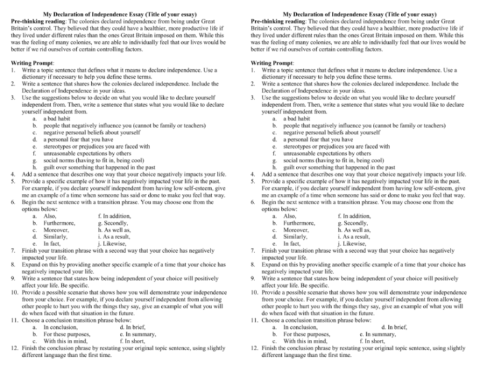 Annotating the declaration of independence