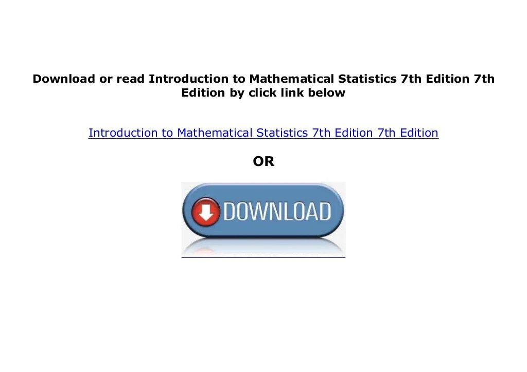 Introduction to mathematical statistics 8th edition solutions pdf