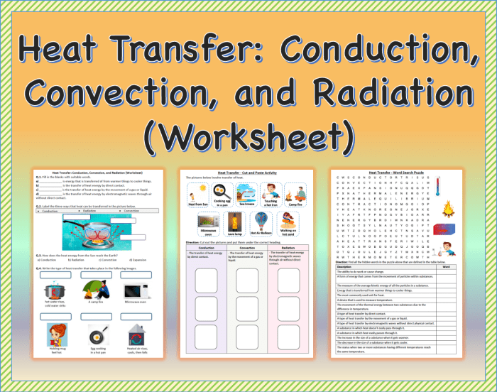 Conduction convection radiation worksheet pdf with answers